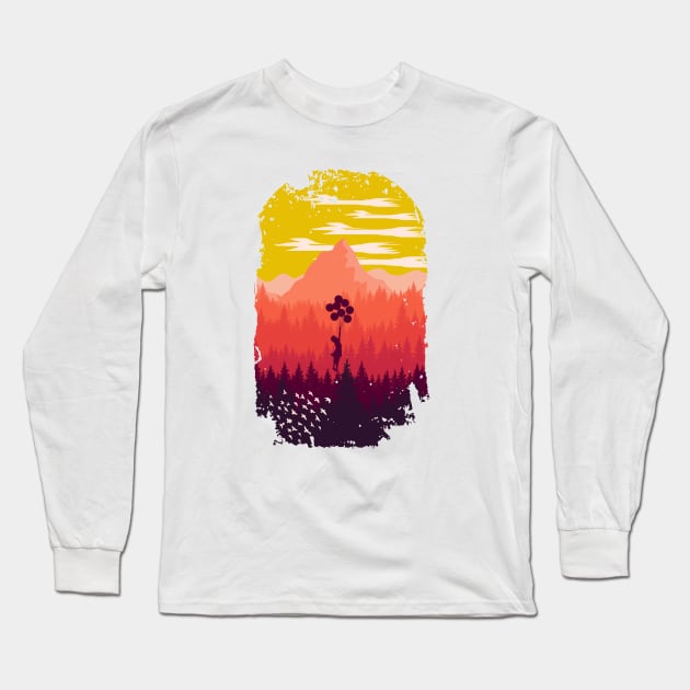 nature  vintage minimalist  pine trees Long Sleeve T-Shirt by teemarket